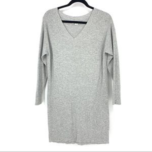 American Eagle V-Neck Gray Sweater Dress XS NWT